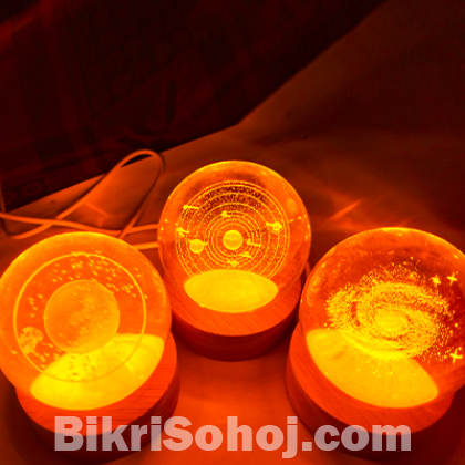 3D Crystal Solar System Night Lamp